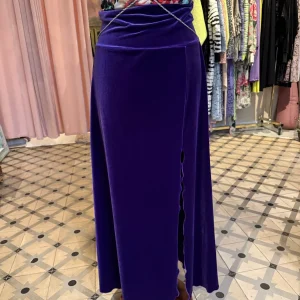 Velvet skirt with a slit/ Custom/ 4-6 week delivery