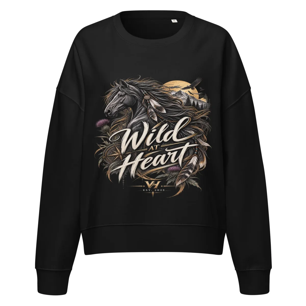 WILD AT HEART – WOMEN'S ORGANIC CREW NECK SWEATSHIRT